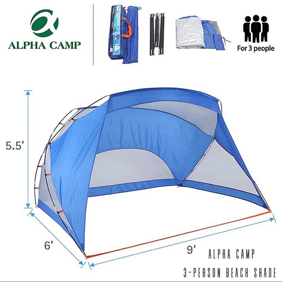 3-Person Sport/Beach Shelter Easy Up Sun Shade 9x6 - Picture 9 of 12